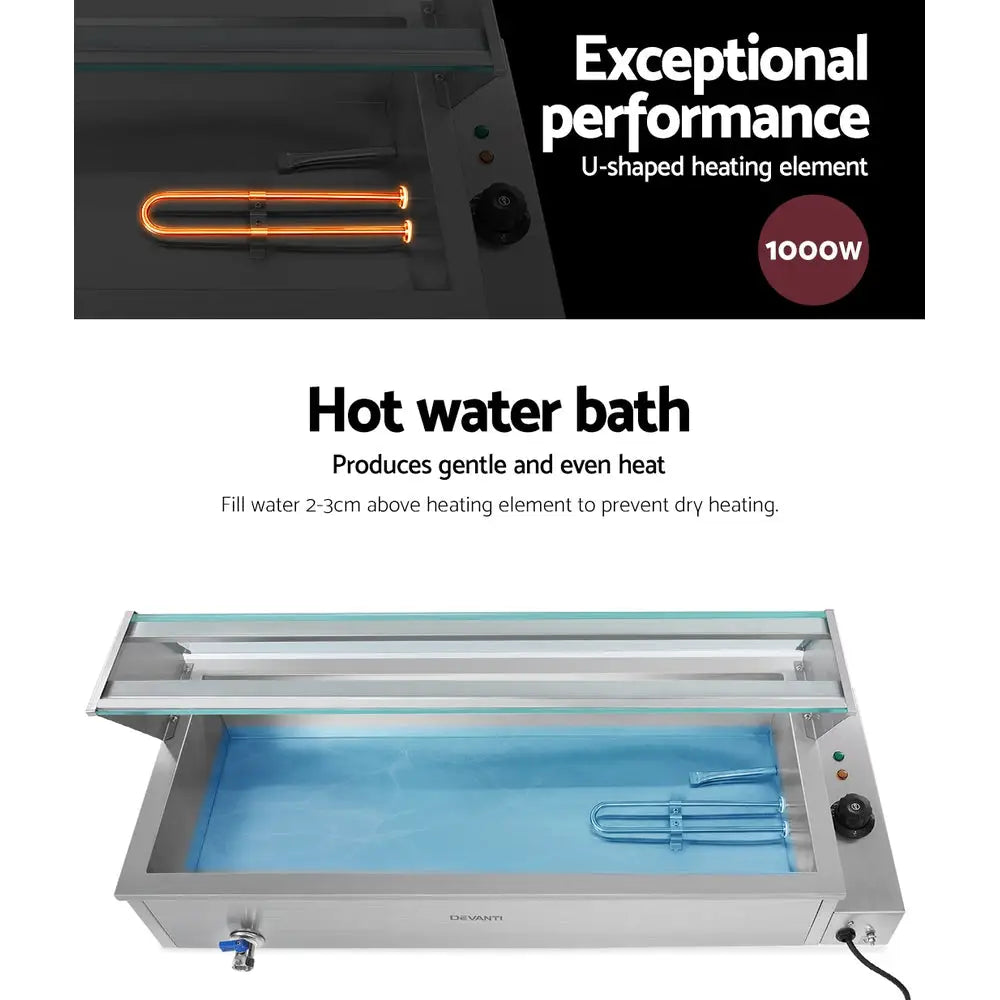 Devanti Commercial Food Warmer Bain Marie 3 Electric Buffet Pans - Appliances > Kitchen Appliances > Food Warmers &