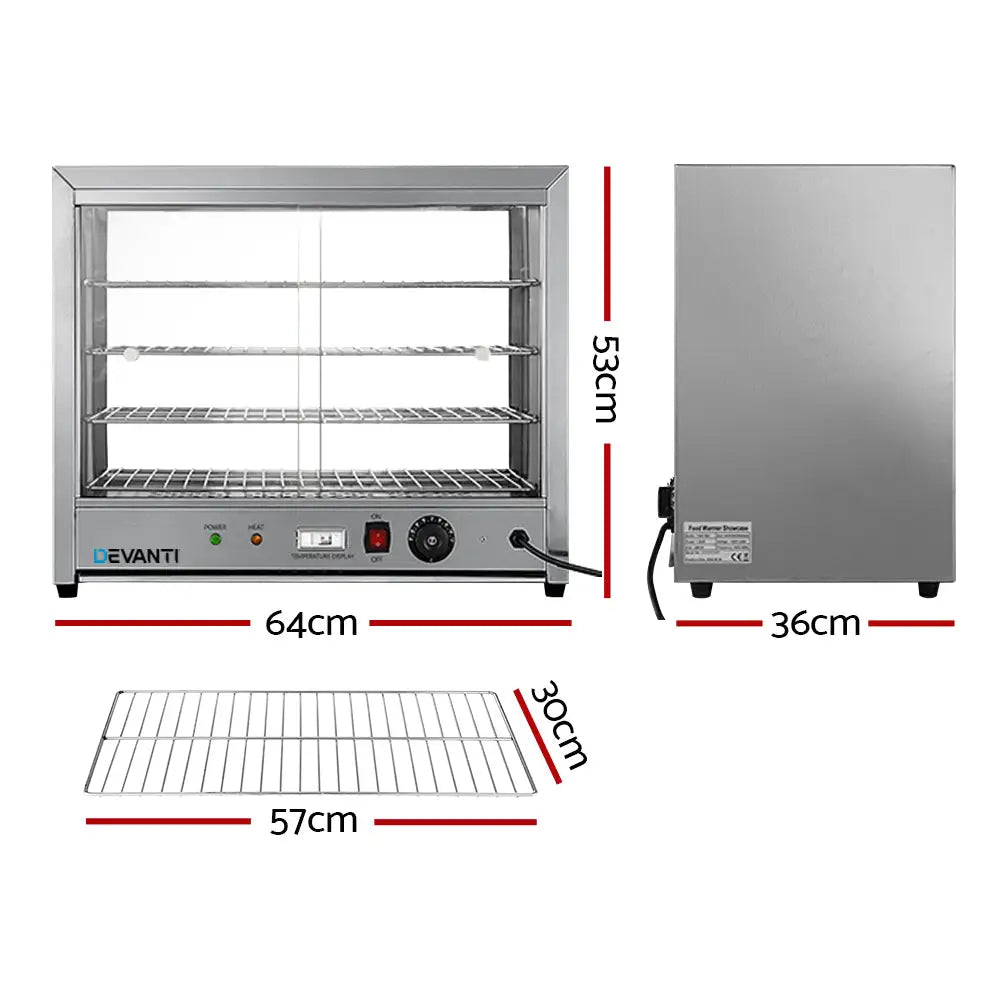 Devanti Commercial Food Warmer Hot Display Showcase 64cm - Appliances > Appliances Others