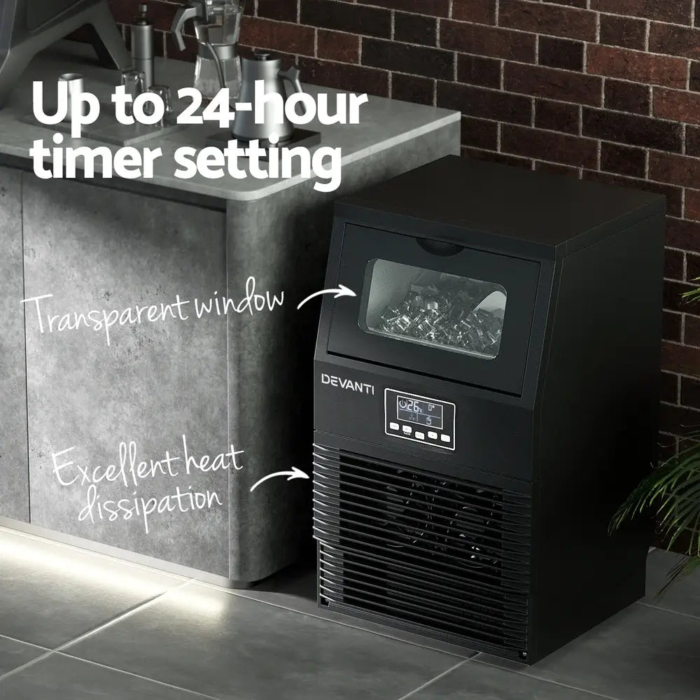 Devanti Commercial Ice Maker Cube Machine 30kg - Appliances > Kitchen Appliances