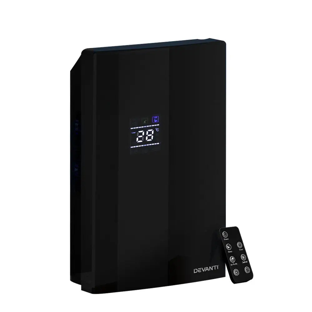 Devanti Dehumidifier 2L Air Purifier Black - Appliances > Aroma Diffusers & Humidifiers