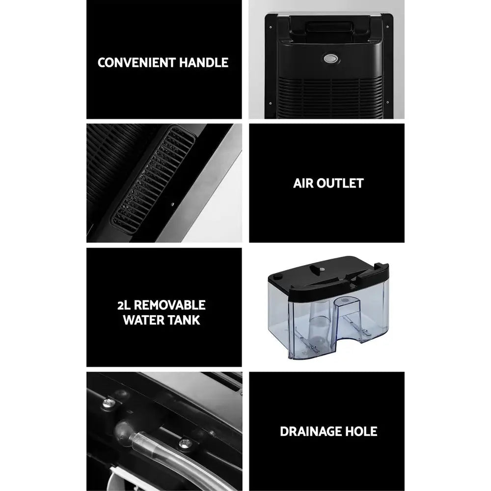 Devanti Dehumidifier 2L Air Purifier Black - Appliances > Aroma Diffusers & Humidifiers