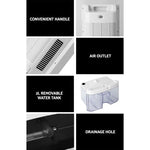 Devanti Dehumidifier 2L Air Purifier White - Appliances > Aroma Diffusers & Humidifiers