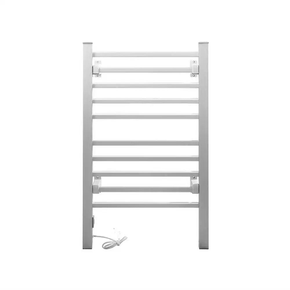 Devanti Electric Heated Towel Rail Rack 10 Bars Freestanding Clothes Dry Warmer - Home & Garden > Bathroom Accessories