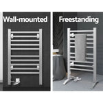 Devanti Electric Heated Towel Rail Rack 10 Bars Freestanding Clothes Dry Warmer - Home & Garden > Bathroom Accessories