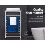 Devanti Electric Heated Towel Rail Rack 14 Bars Wall Mounted Clothes Dry Warmer - Home & Garden > Laundry & Cleaning >