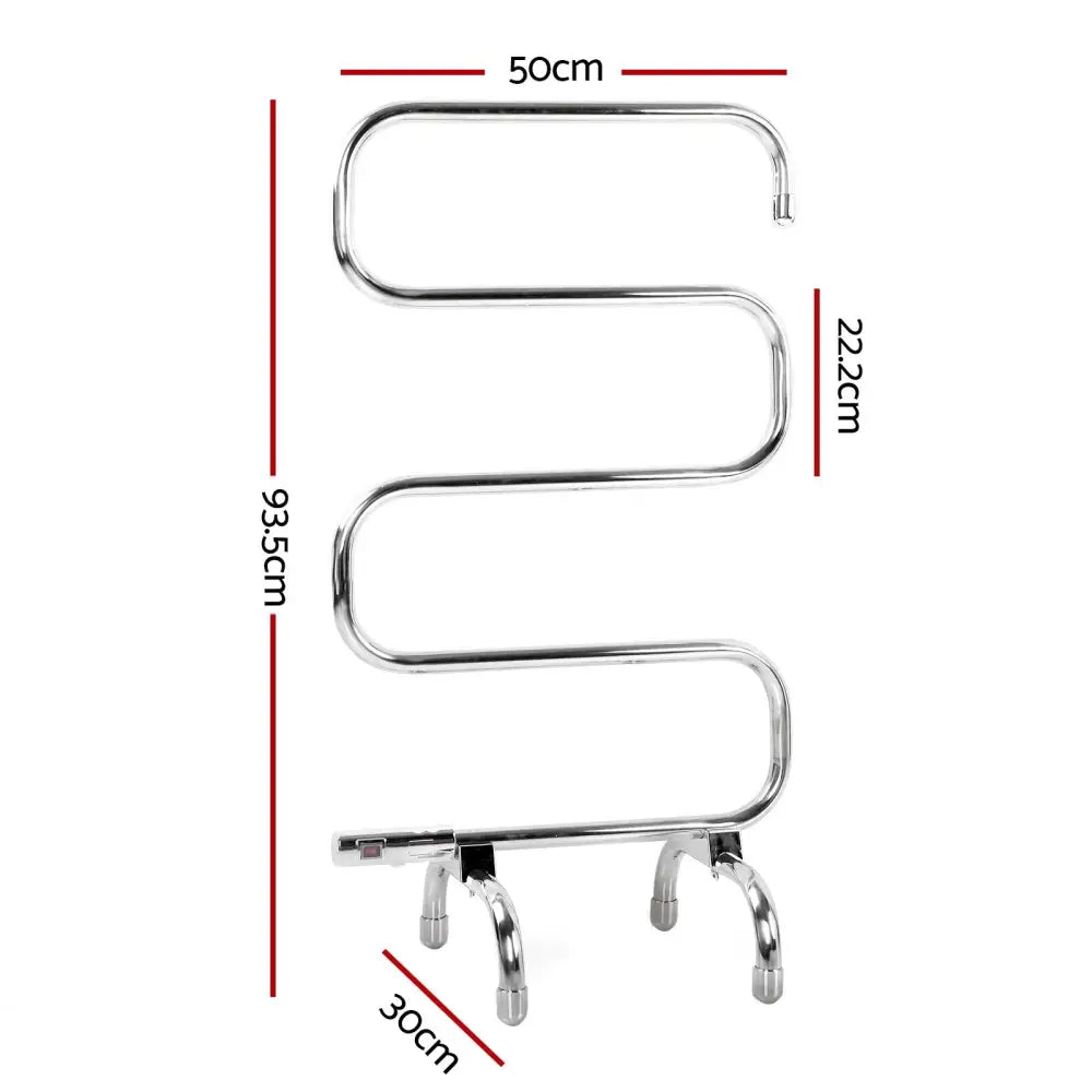 Devanti Electric Heated Towel Rail Rack 5 Bars Freestanding Clothes Dry Warmer - Home & Garden > Laundry & Cleaning >