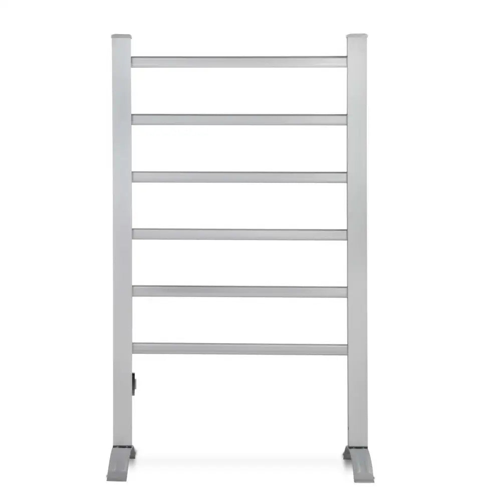 Devanti Electric Heated Towel Rail Rack 6 Bars Freestanding Clothes Dry Warmer - Home & Garden > Laundry & Cleaning >