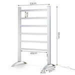 Devanti Electric Heated Towel Rail Rack 6 Bars Freestanding Clothes Dry Warmer - Home & Garden > Laundry & Cleaning >
