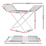 Devanti Foldable Electric Heated Towel Rail Rack with 24H Timer - Home & Garden > Laundry & Cleaning > Drying Racks &