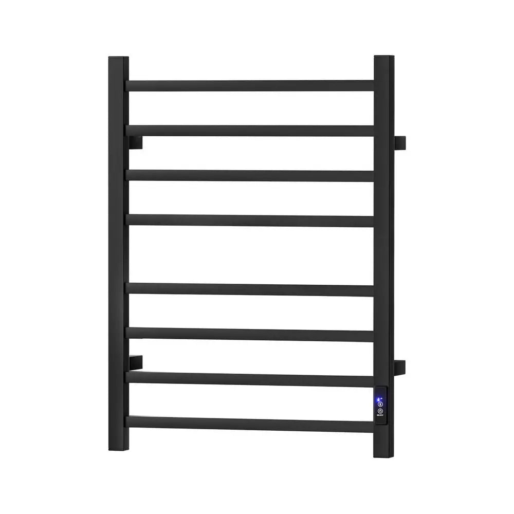 Devanti Heated Towel Rail 8 Square Bars with Timer Electric Heater Warmer Rack - Home & Garden > Bathroom Accessories >