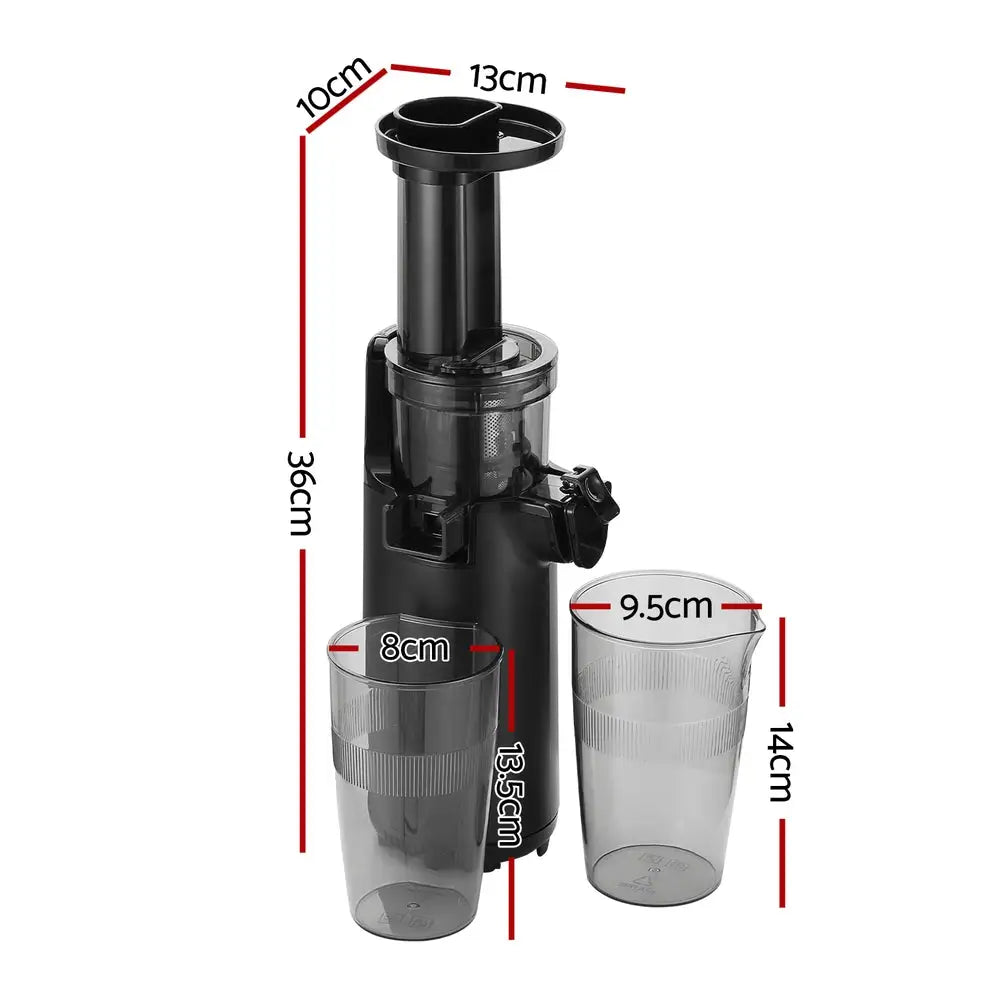 Devanti Slow Juicer Cold Press Fruit Juice Extractor 130W Black - Appliances > Kitchen Appliances
