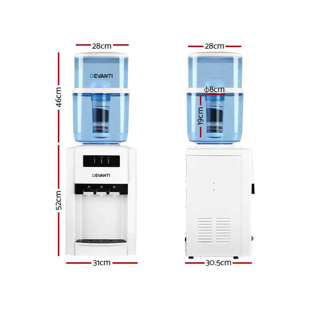 Devanti Water Cooler Dispenser Bench Top 22L - Appliances > Kitchen Appliances > Water Dispensers