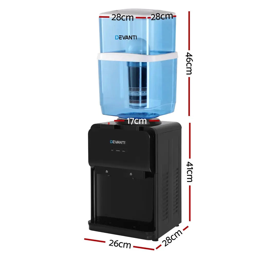Devanti Water Cooler Dispenser Bench Top 22L Black - Appliances > Kitchen Appliances > Water Dispensers
