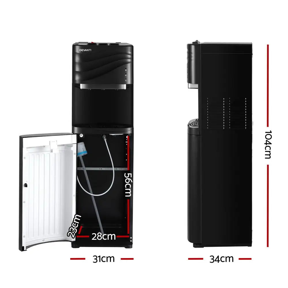 Devanti Water Cooler Dispenser Bottom Load Black - Appliances > Kitchen Appliances