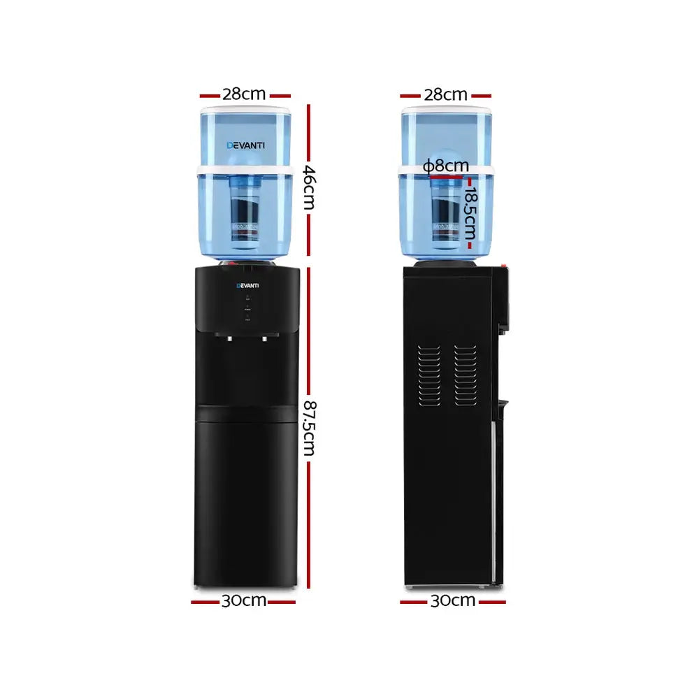 Devanti Water Cooler Dispenser Stand 22L Bottle Black - Appliances > Kitchen Appliances > Water Dispensers