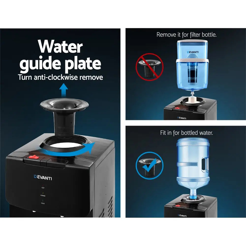 Devanti Water Cooler Dispenser Stand 22L Bottle Black - Appliances > Kitchen Appliances > Water Dispensers