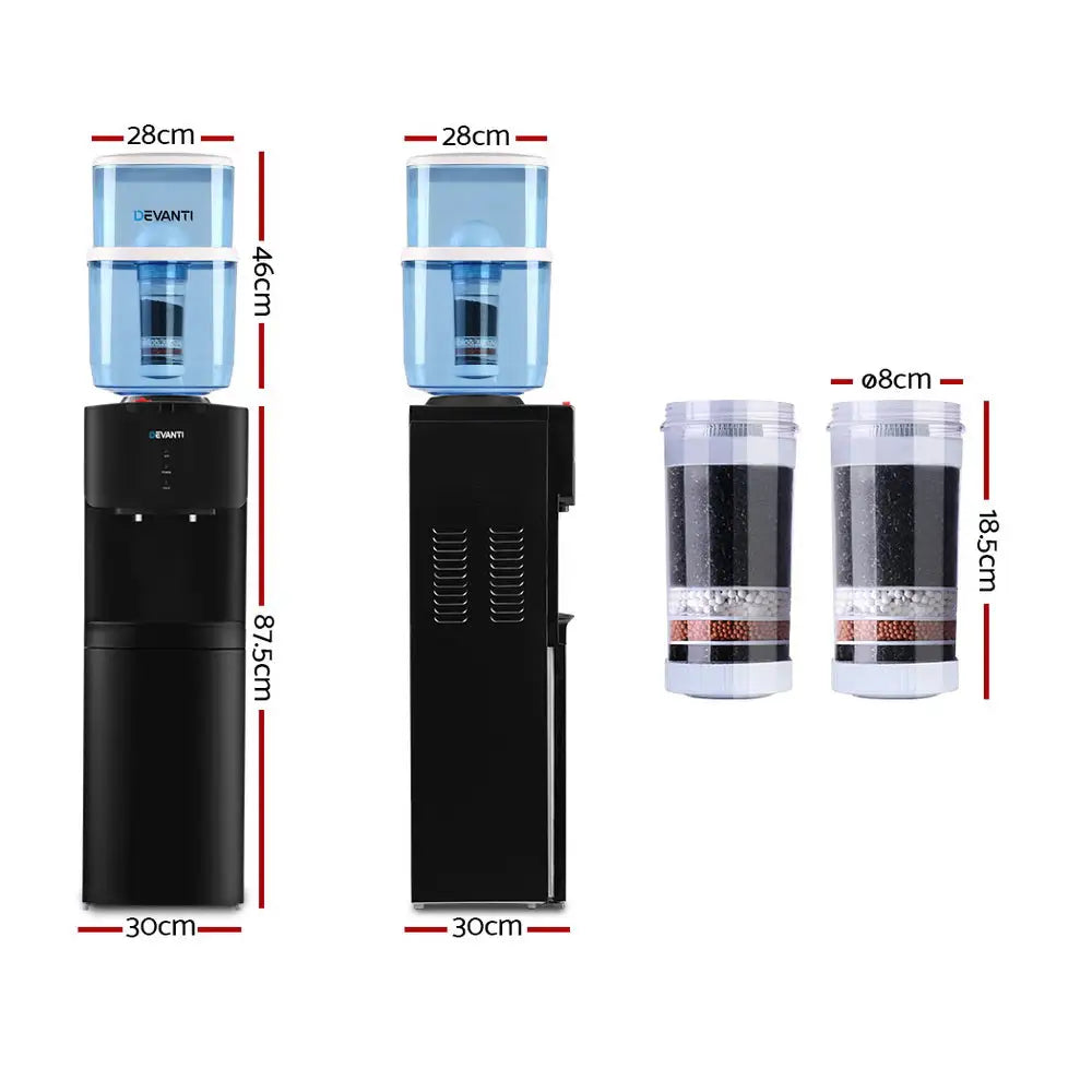 Devanti Water Cooler Dispenser Stand 22L Bottle Black w/2 Filter - Appliances > Appliances Others