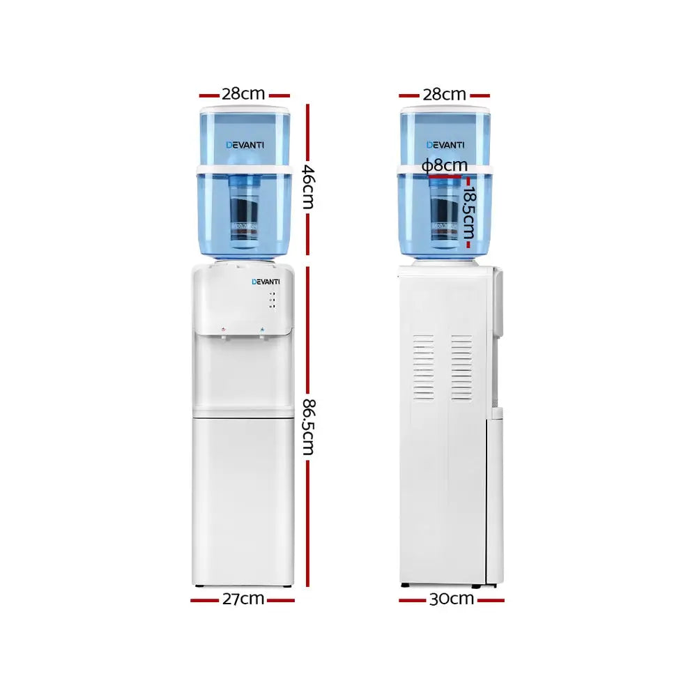 Devanti Water Cooler Dispenser Stand 22L Bottle White - Appliances > Kitchen Appliances > Water Dispensers