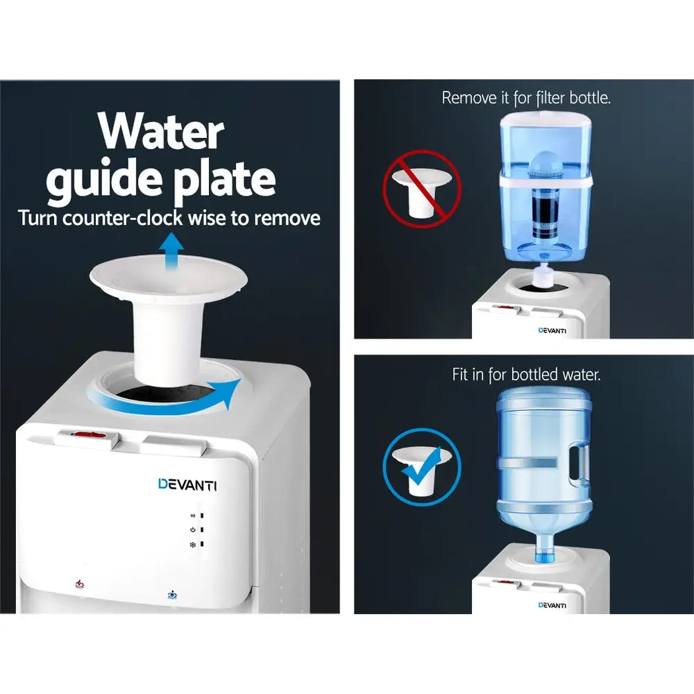 Devanti Water Cooler Dispenser Stand 22L Bottle White - Appliances > Kitchen Appliances > Water Dispensers
