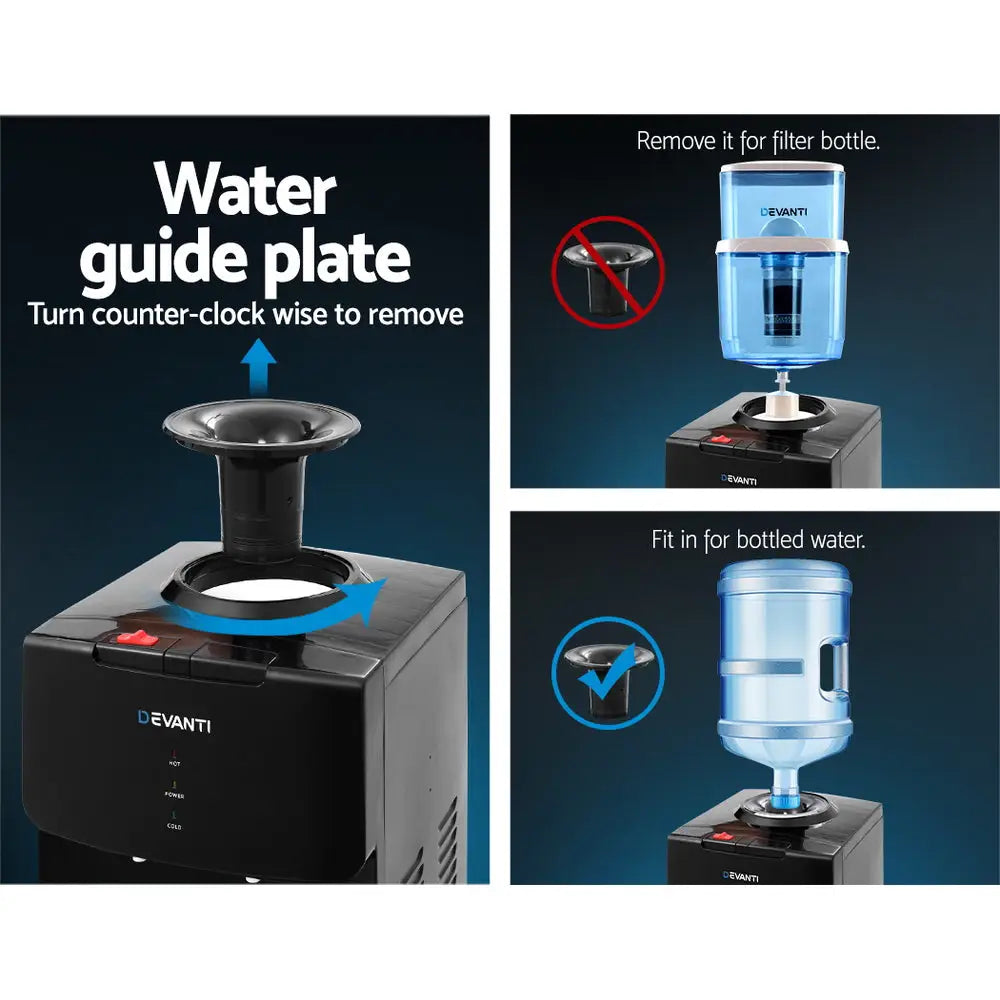 Devanti Water Cooler Dispenser Stand Black - Appliances > Kitchen Appliances > Water Dispensers