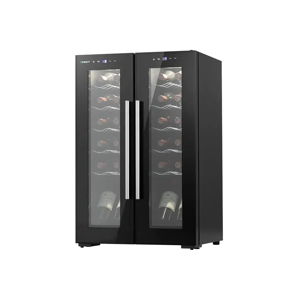 Devanti Wine Cooler Fridge Dual Zone 24 Bottles - Appliances > Kitchen Appliances