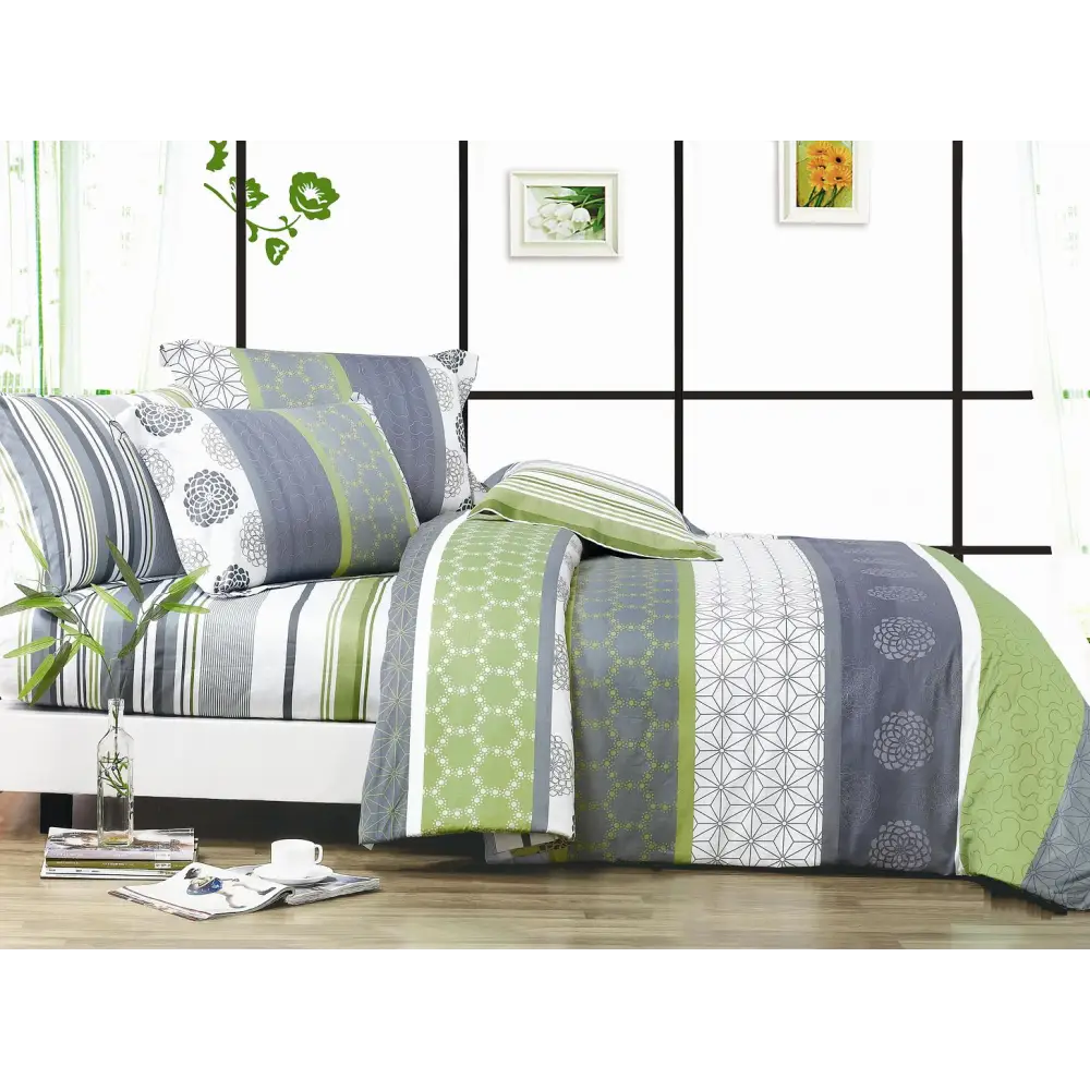 Dexter Double Size Duvet Quilt Cover Set - Home & Garden > Bedding > Duvet Covers