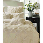 Diamond Pintuck Double Size Quilt/Duvet Cover Set - Beige - Home & Garden > Bedding > Duvet Covers