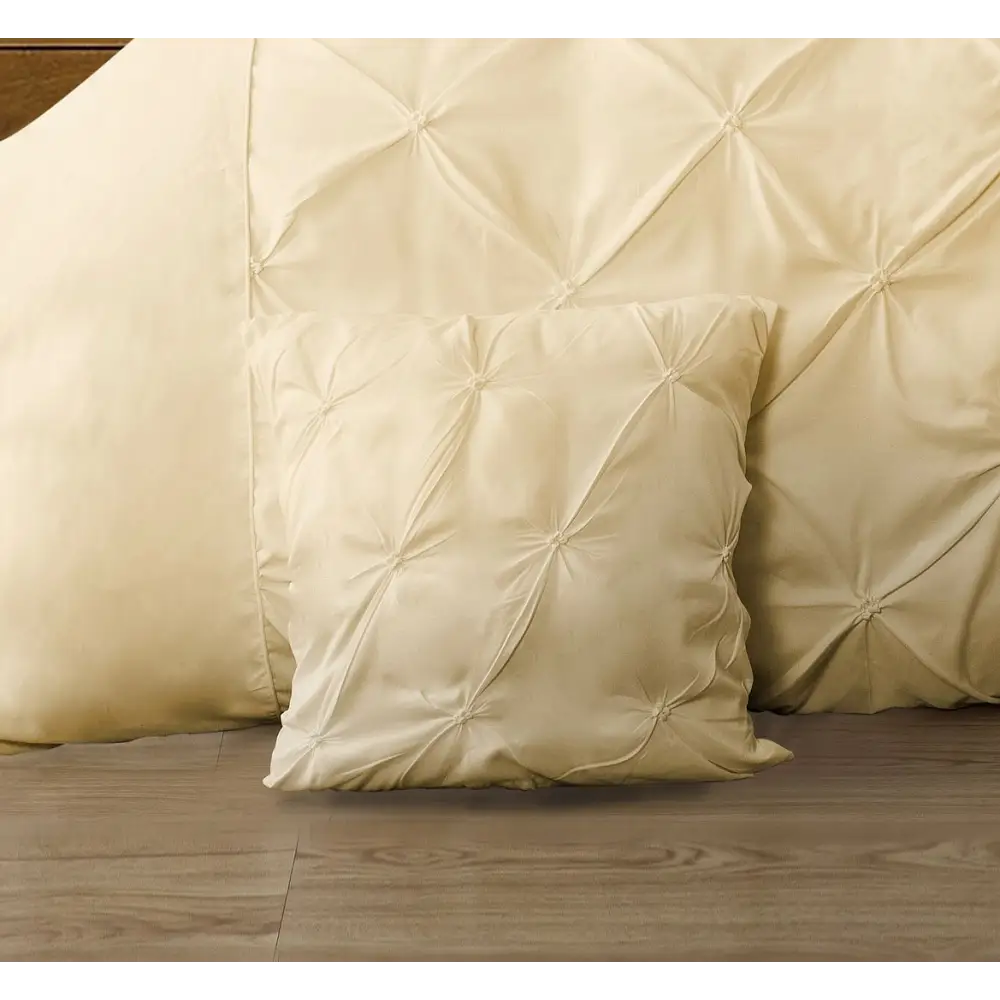 Diamond Pintuck Premium Ultra Soft Cushion Covers 2-Pack - Yellow Cream - Home & Garden > Bedding