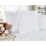 Diamond Pintuck Premium Ultra Soft European Pillowcases 2-Pack - White - Home & Garden > Bedding