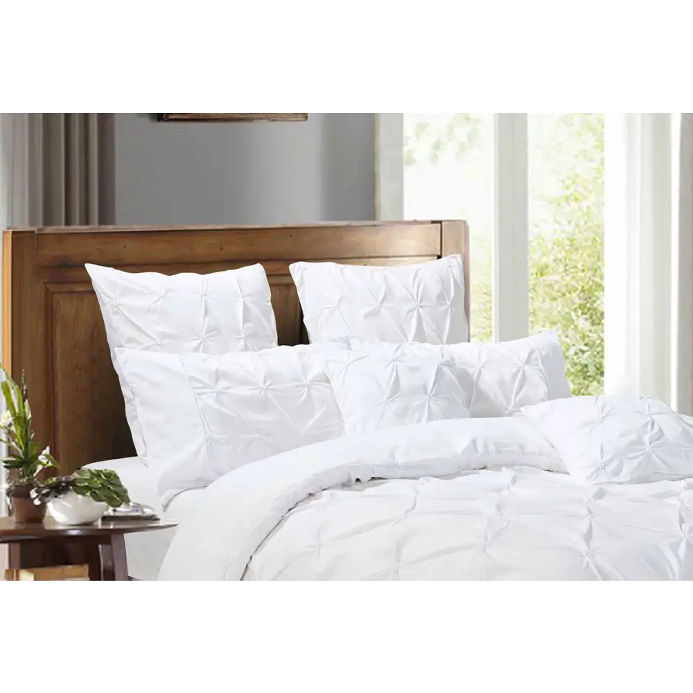 Diamond Pintuck Premium Ultra Soft European Pillowcases 2-Pack - White - Home & Garden > Bedding
