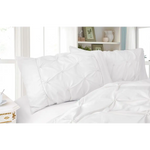 Diamond Pintuck Premium Ultra Soft Queen size Pillowcases 2-Pack -White - Home & Garden > Bedding