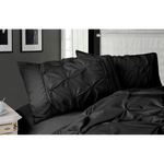 Diamond Pintuck Premium Ultra Soft Queen size Pillowcases 2-Pack -Black - Home & Garden > Bedding