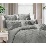 Diamond Pintuck Premium Ultra Soft Queen size Pillowcases 2-Pack -Grey - Home & Garden > Bedding