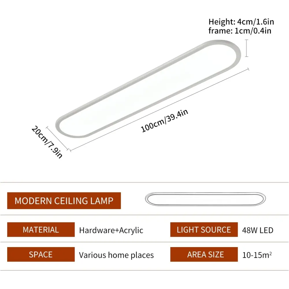 Dimmable LED Ceiling Light 48W White - Home & Garden > Lighting