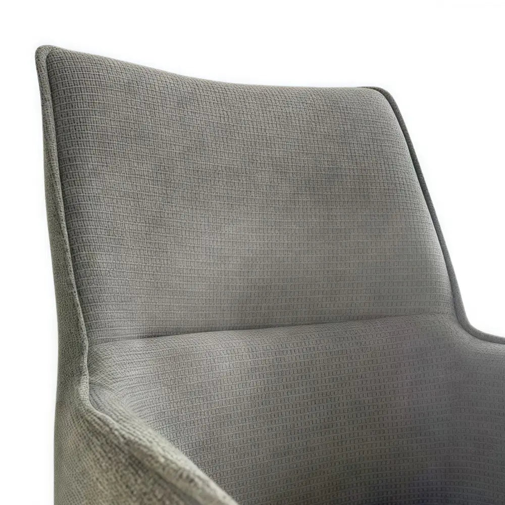 Dining Chair Green Linen Fabric Upholstered Seat Powder Coated Iron Legs - Furniture > Dining > Kitchen & Dining Chairs