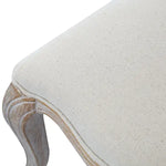 Dining Chair Linen Fabric Beige Oak Wood White Washed Finish - Furniture > Dining