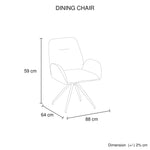 Dining Chair Linen Fabric Upholstered Seat Powder Coated Iron Legs - Furniture > Dining > Kitchen & Dining Chairs