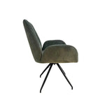 Dining Chair Linen Fabric Upholstered Seat Powder Coated Iron Legs - Furniture > Dining > Kitchen & Dining Chairs