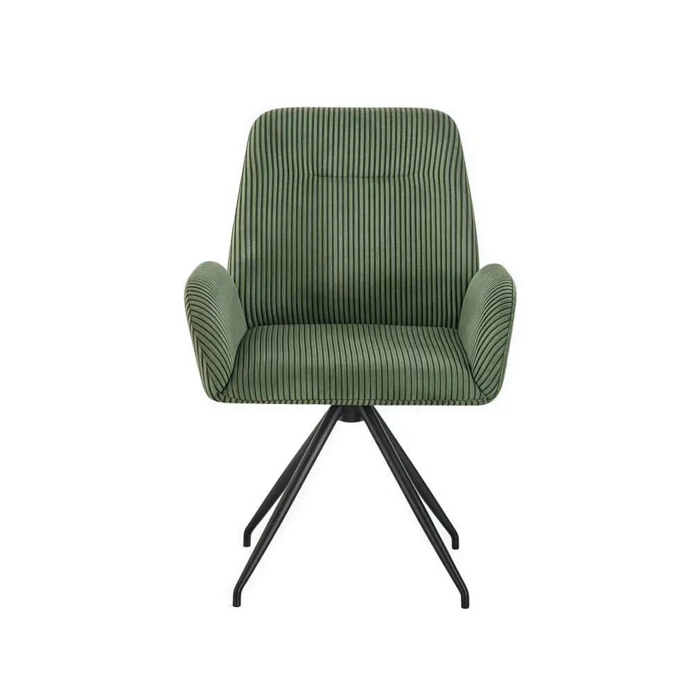 Dining Chair Linen Fabric Upholstered Seat Powder Coated Iron Legs - Furniture > Dining > Kitchen & Dining Chairs