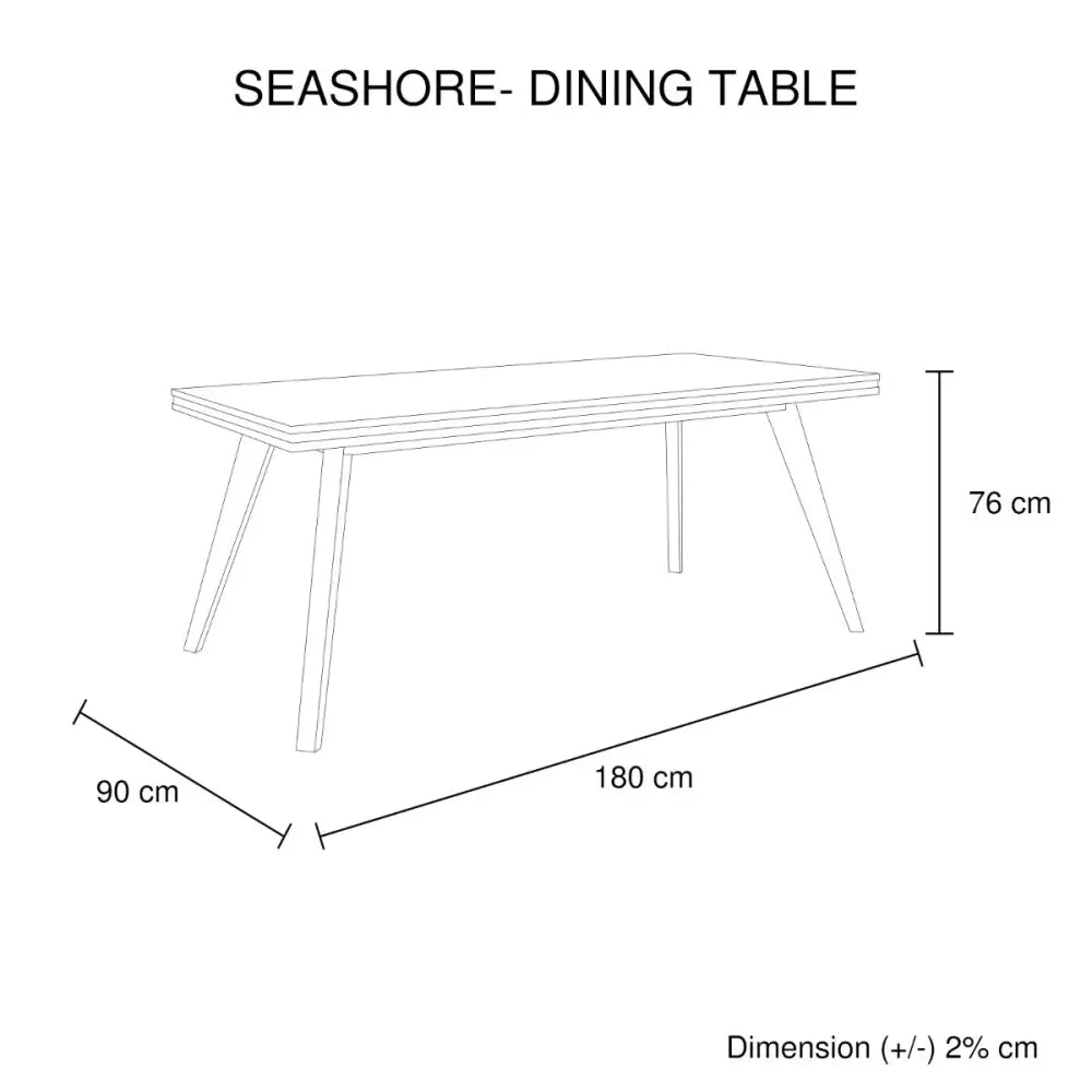 Dining Table 180cm Medium Size Solid Acacia Wooden Frame in Silver Brush Colour - Furniture > Dining