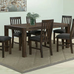 Dining Table 180cm Medium Size with Solid Acacia Wooden Base in Chocolate Colour - Furniture > Dining