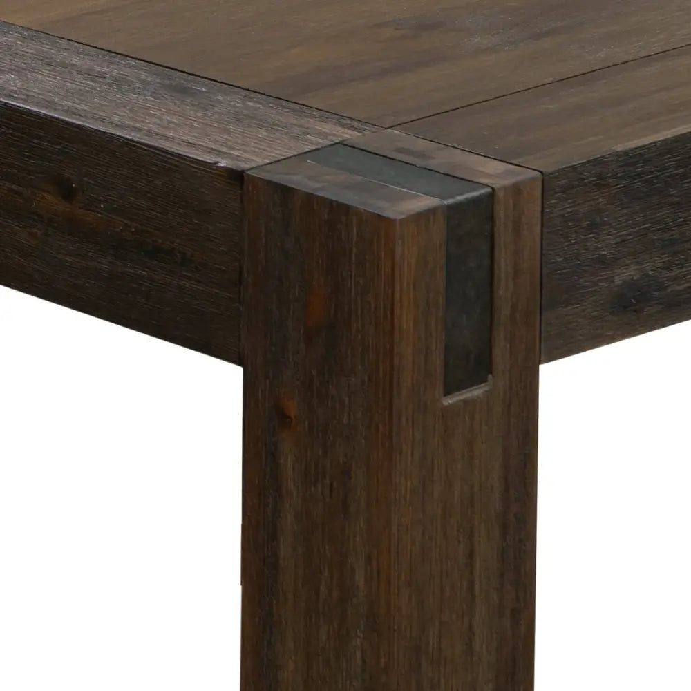 Dining Table 180cm Medium Size with Solid Acacia Wooden Base in Chocolate Colour - Furniture > Dining