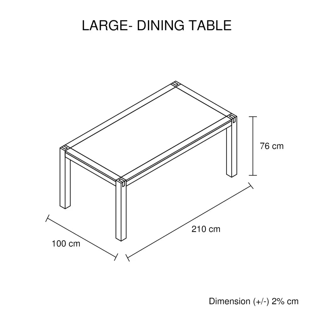 Dining Table 210cm Large Size with Solid Acacia Wooden Base in Oak Colour - Furniture > Dining