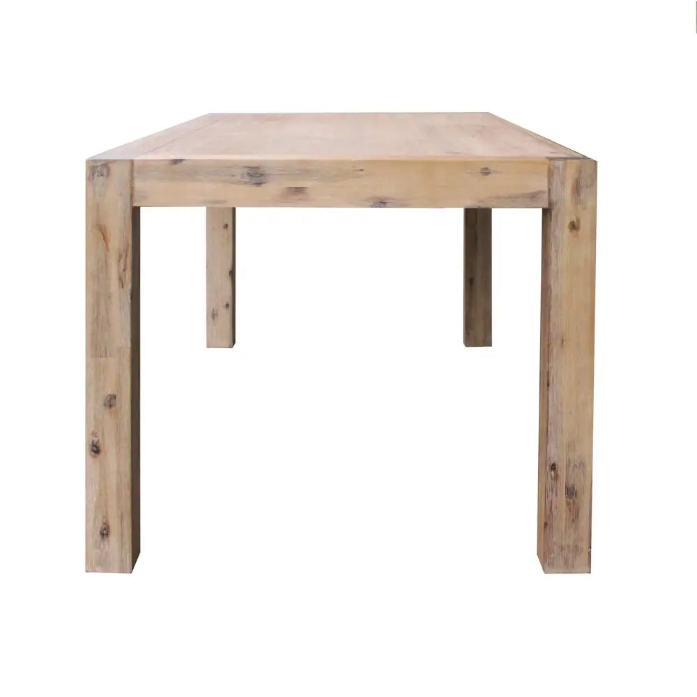 Dining Table 210cm Large Size with Solid Acacia Wooden Base in Oak Colour - Furniture > Dining