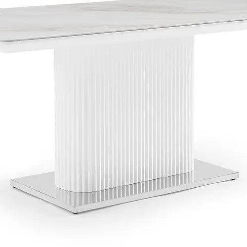 Dining Table Ceramic Table Top MDF Stainless Steel feet - Furniture > Dining > Dining Tables