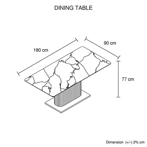 Dining Table Ceramic Table Top MDF Stainless Steel feet - Furniture > Dining > Dining Tables