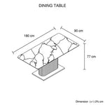 Dining Table Ceramic Table Top MDF Stainless Steel feet - Furniture > Dining > Dining Tables