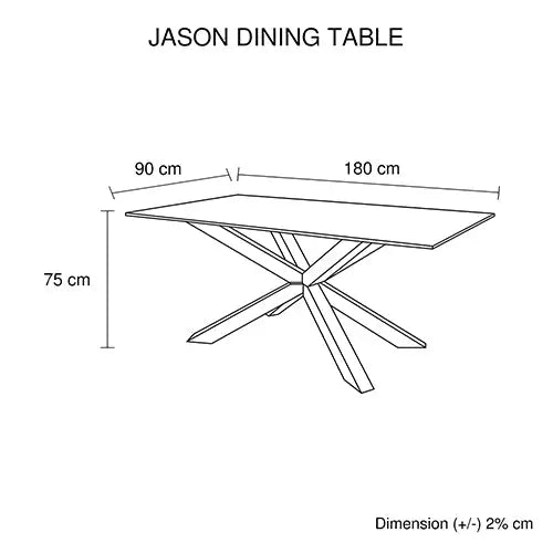 Dining Table in Crisscross Shaped High Glossy Stainless Steel Base with 12mm Tempered Glass Top - Furniture > Dining