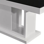 Dining Table in Rectangular Shape High Glossy MDF Wooden Base Combination of Black & White Colour - Furniture > Dining