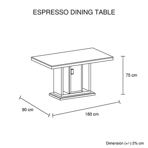 Dining Table in Rectangular Shape High Glossy MDF Wooden Base Combination of Black & White Colour - Furniture > Dining